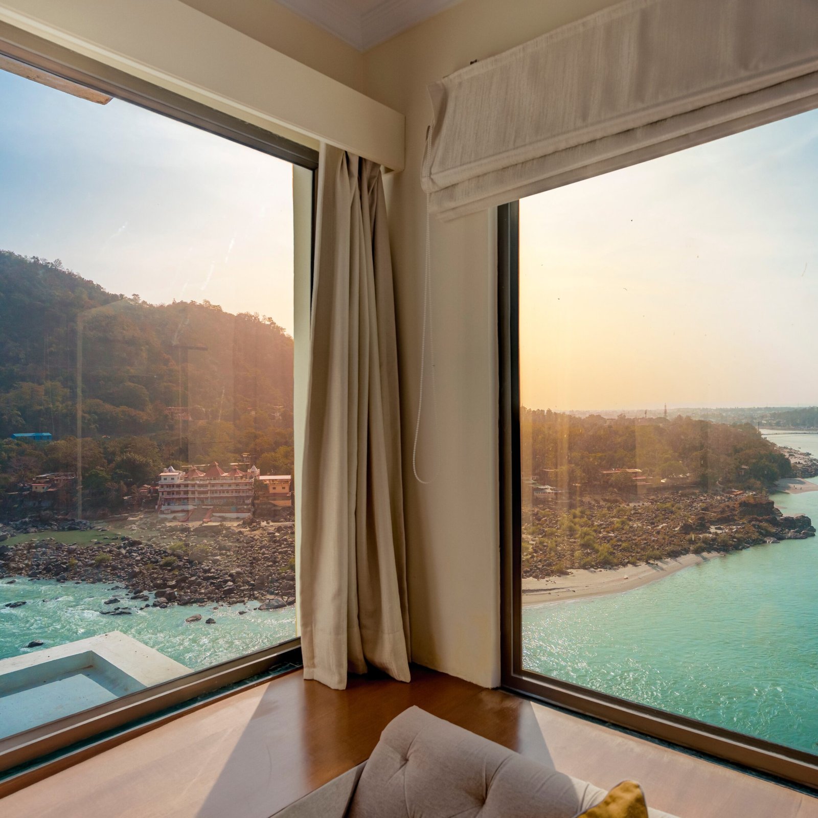 Ganga view from one of the rooms of Divine Resort