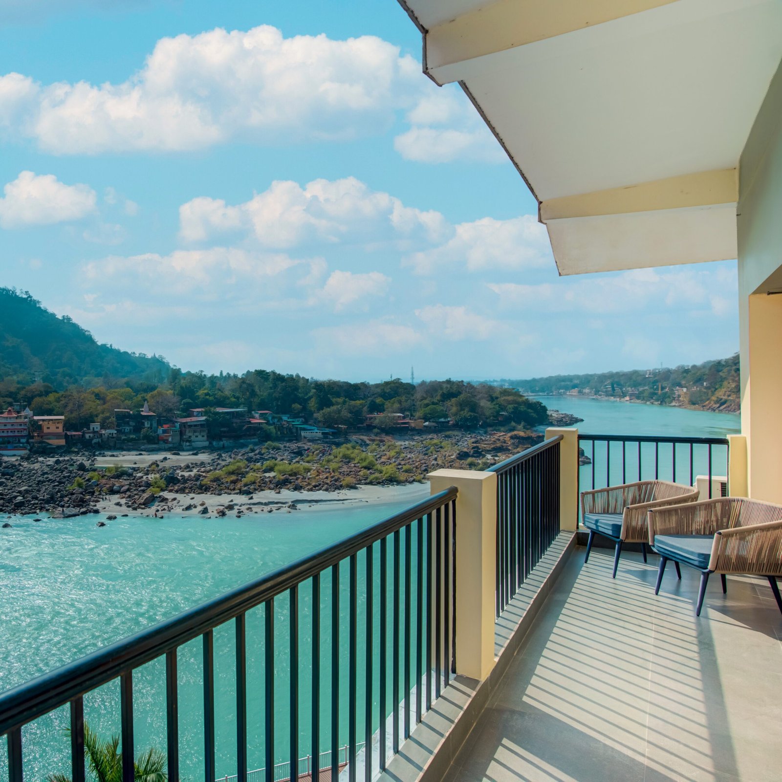 Wake up to the river every morning at Divine Resort - The s the Best 4 Star Family Resort in Rishikesh near Ganga River