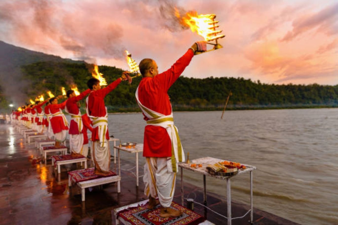 Triveni Ghat evening Ganga Aarti 4.5 km from Divine Resort Rishikesh